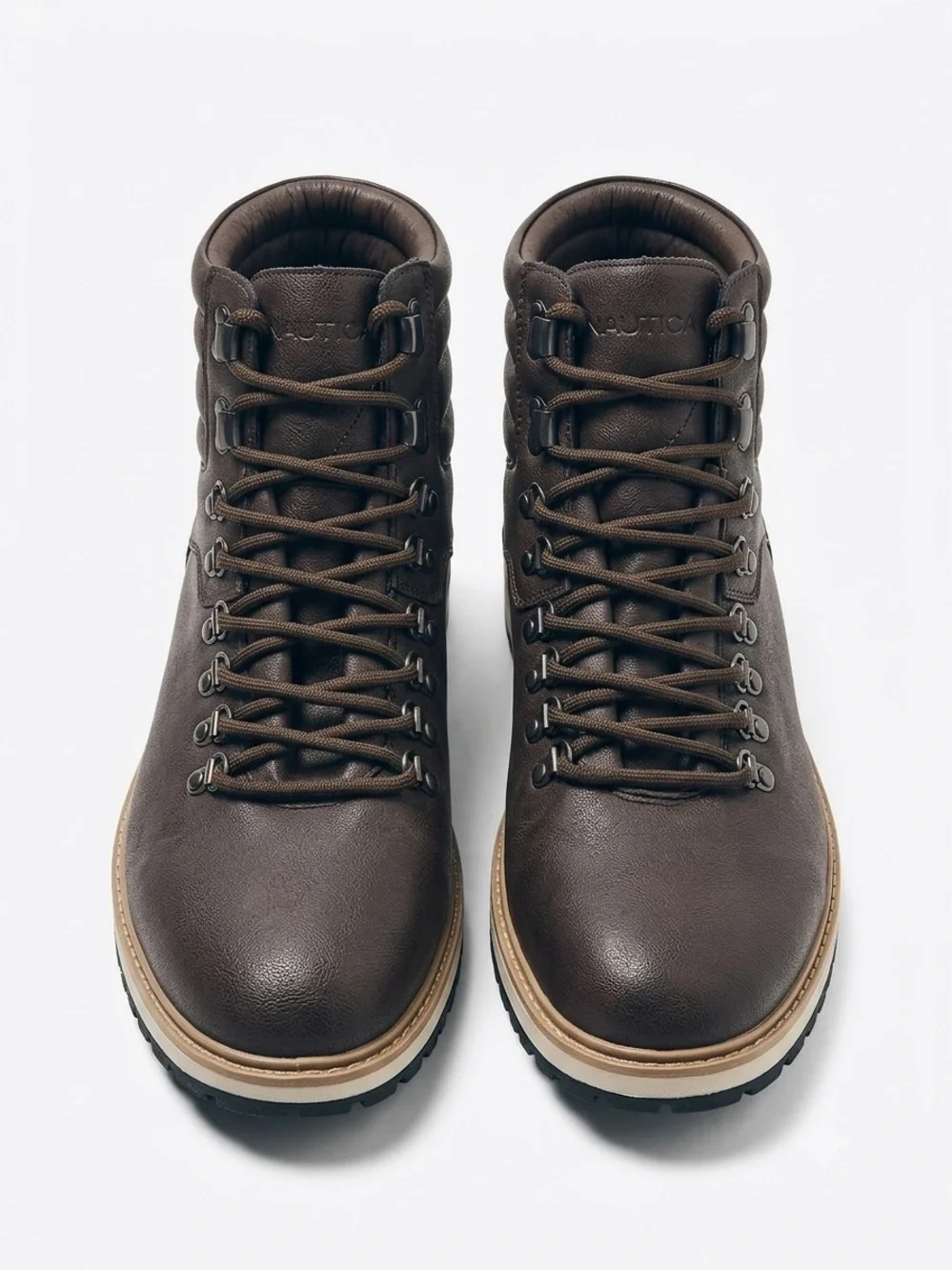 Men's Nautica Brown Leather Lace-Up Boot Sz 13 NWOT